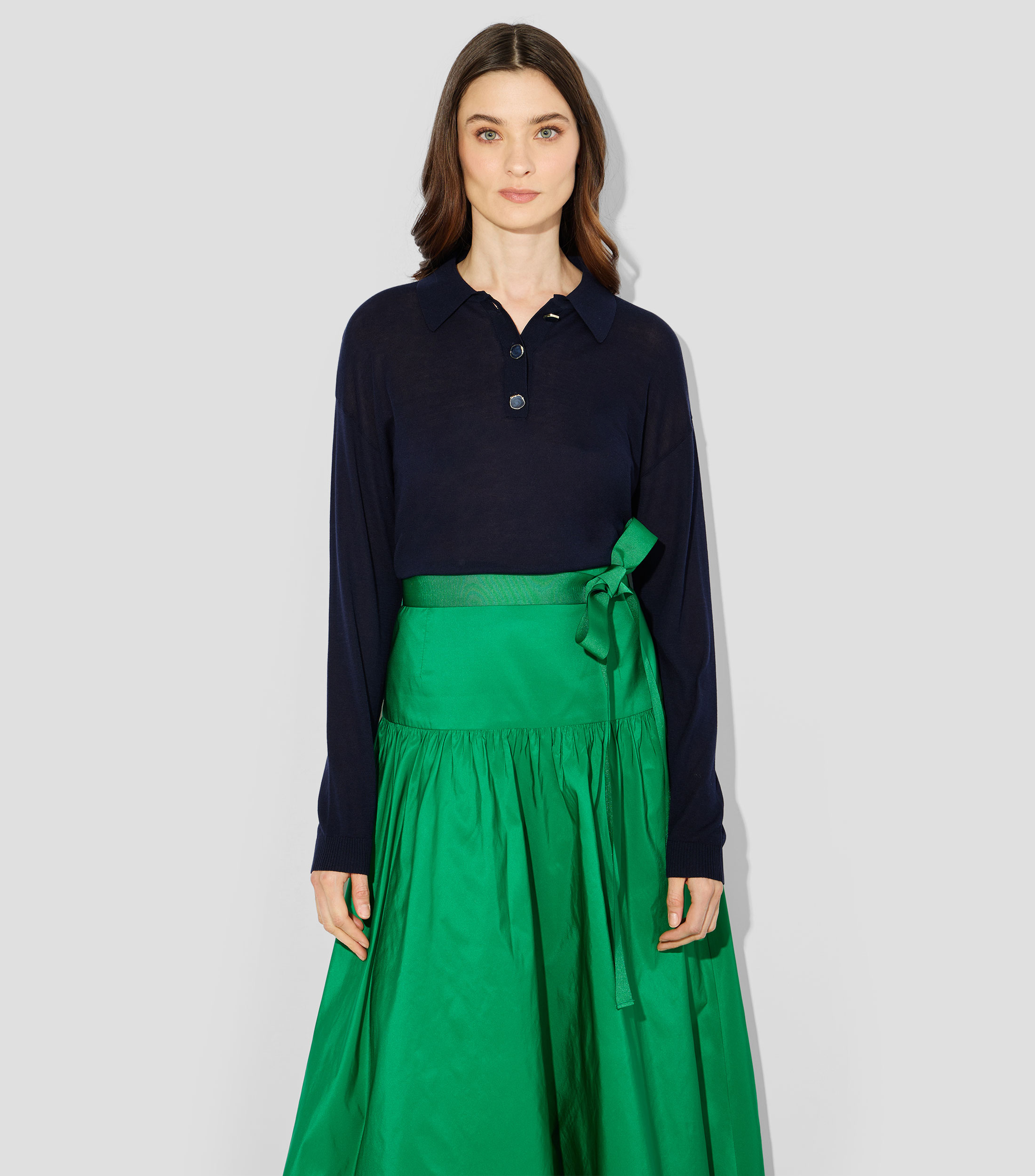 Suéter cuello tipo polo Mujer